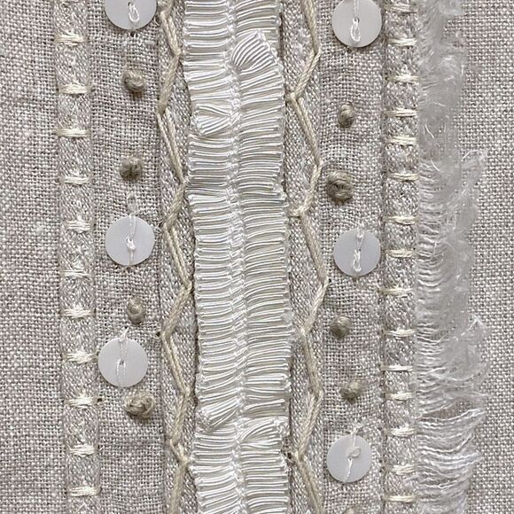 Chico’s Artisan Accent Aleanna Open Front Jacket Silver Sand Size 1 & Medium - Picture 7 of 13